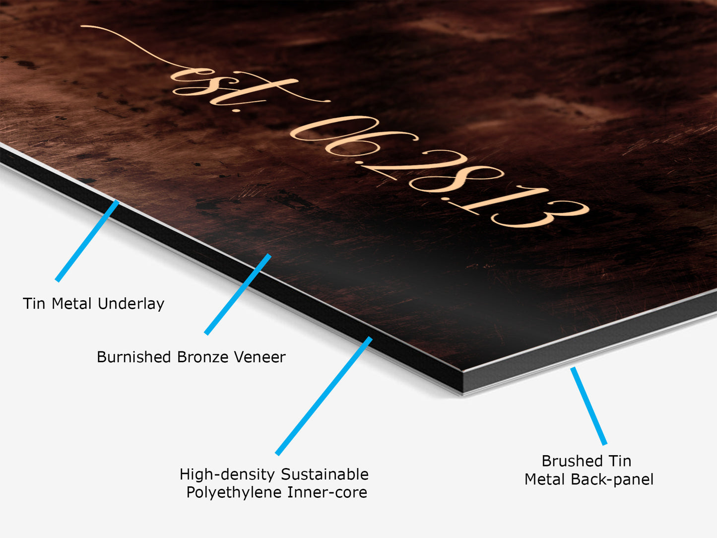 Burnished Bronze LP Record Song and Photo Art