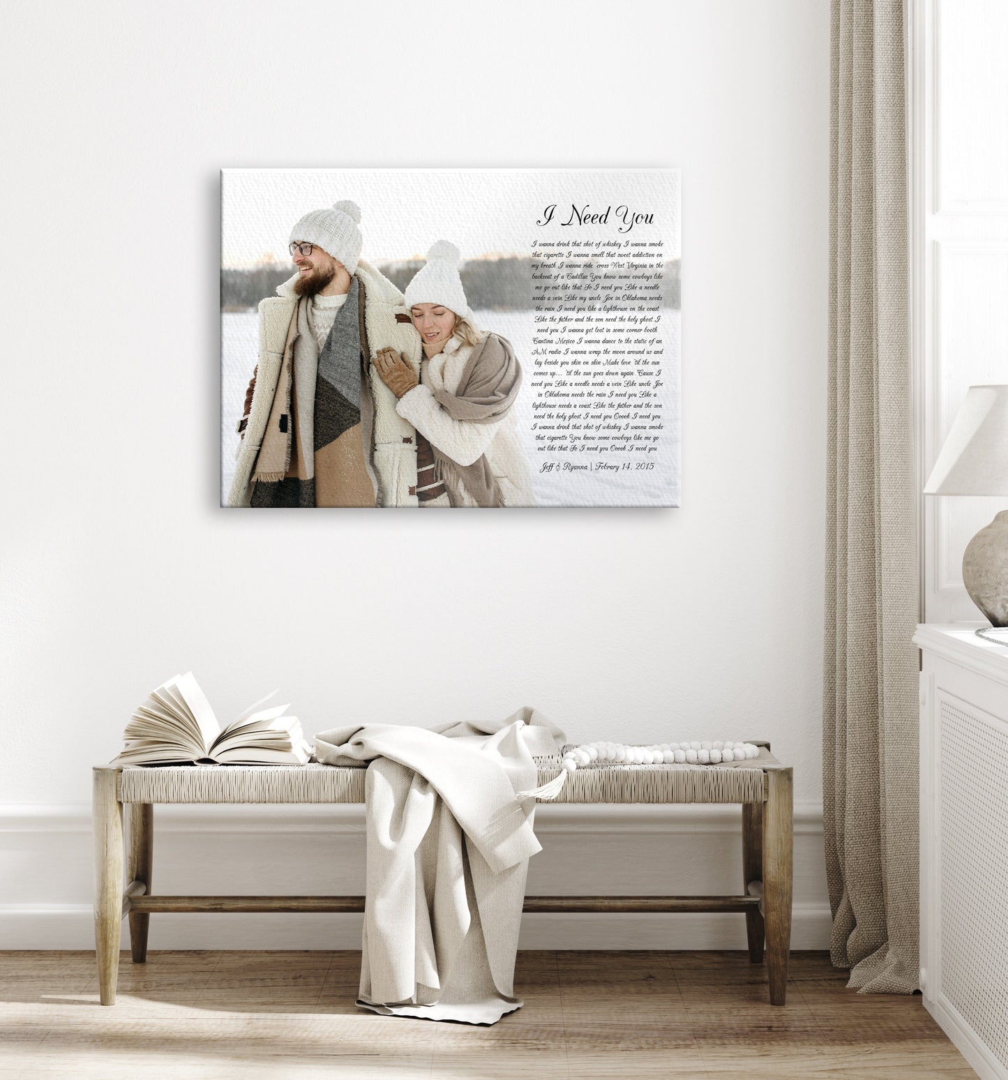 Personalized Photo Canvas, Refinded Cotton Song Canvas - HoneycombProverbs - Wall Decor - Photo Lyrics Wall Art