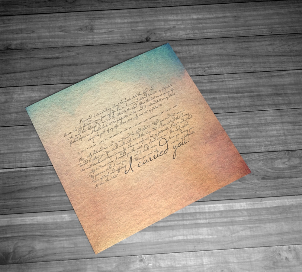 Footprints in the sand, Framed, footprints poem, ocean theme, gift, decor, christian, wall art, print, framed gifts, beach, decor