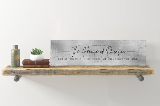 Joshua 24:15 Personalized Christian Family Name Sign