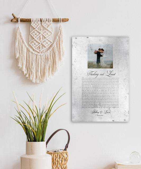 Distressed Tin Wedding Song Plaque with Photo