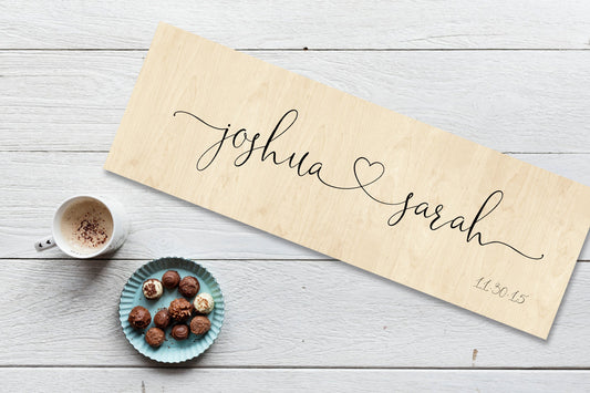 Wood Anniversary Gift, Established sign on Wood