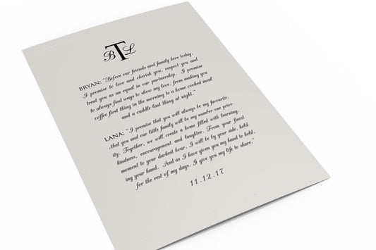 Monogrammed Wedding Vow Art - HoneycombProverbs - Giclée - Wedding Vow Wall Art