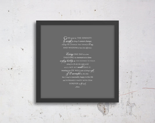 Serenity Prayer Custom Framed or Canvas Gift Decor - HoneycombProverbs - Giclée - Christian Wall Art