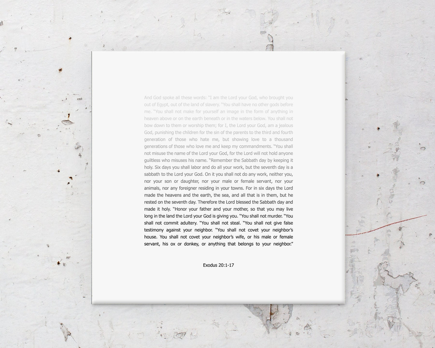 The 10 Commandments Ombre Scripture Art - HoneycombProverbs - Giclée - Christian Wall Art