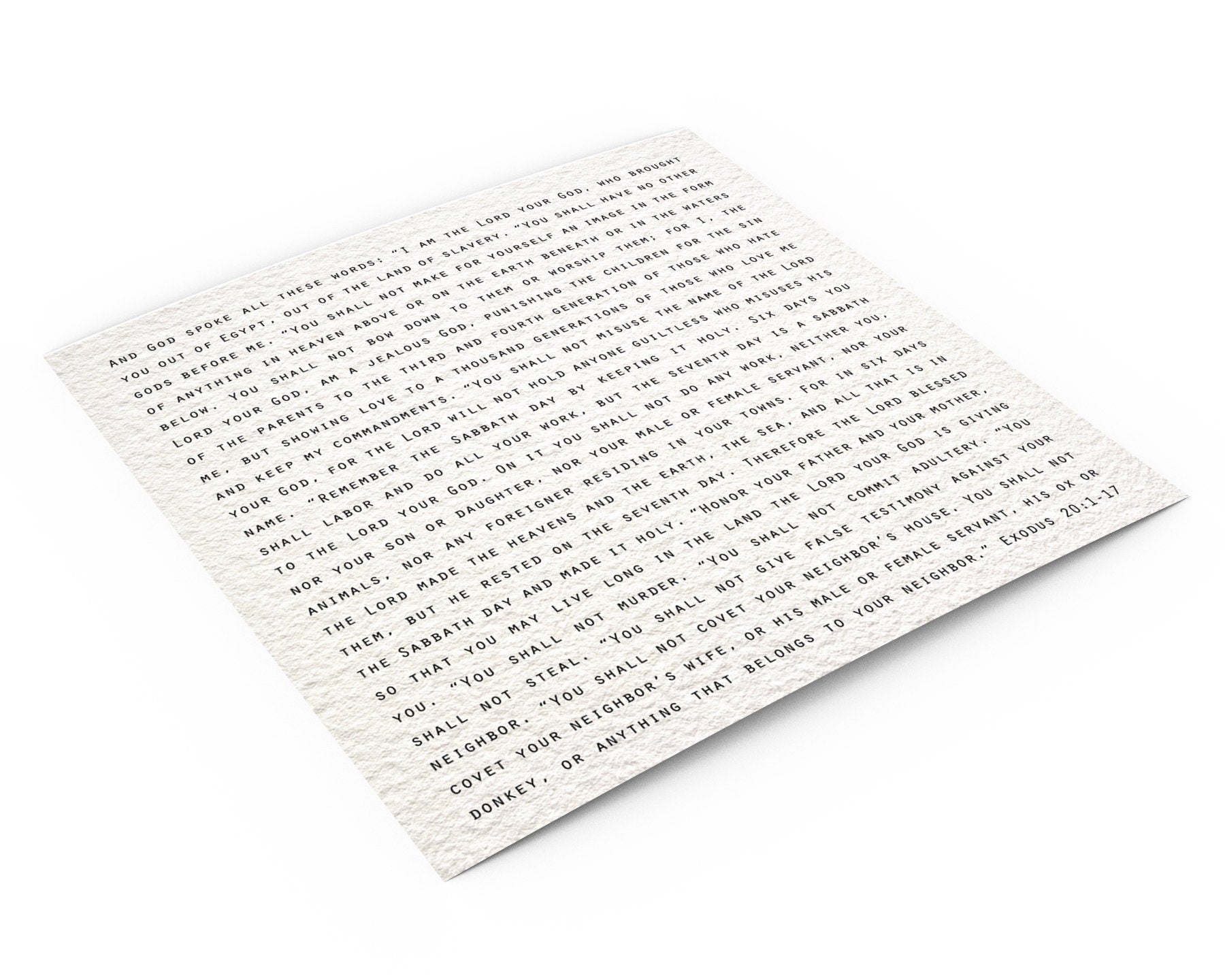 The 10 Commandments Black and White Modern Decor - HoneycombProverbs - Giclée - Christian Wall Art