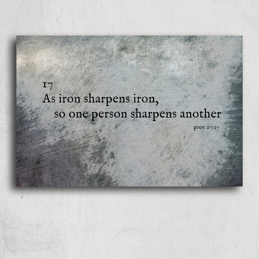 As Iron Sharpens Iron - Proverbs 27:17 Industrial Metal Wall Decor - HoneycombProverbs - Wall Decor - Iron Anniversary Gifts