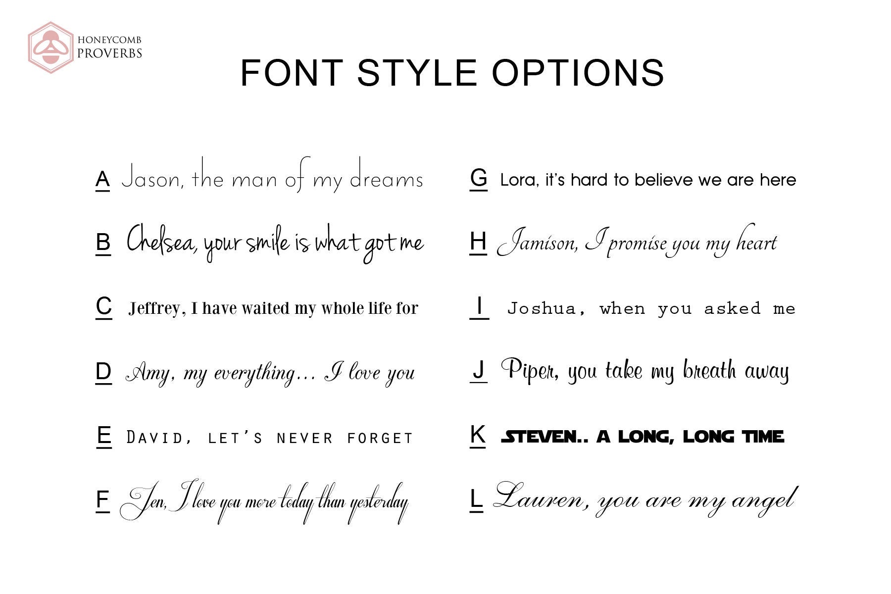 Wedding Vows Printed on Metal - HoneycombProverbs - - Wedding Vow Wall Art