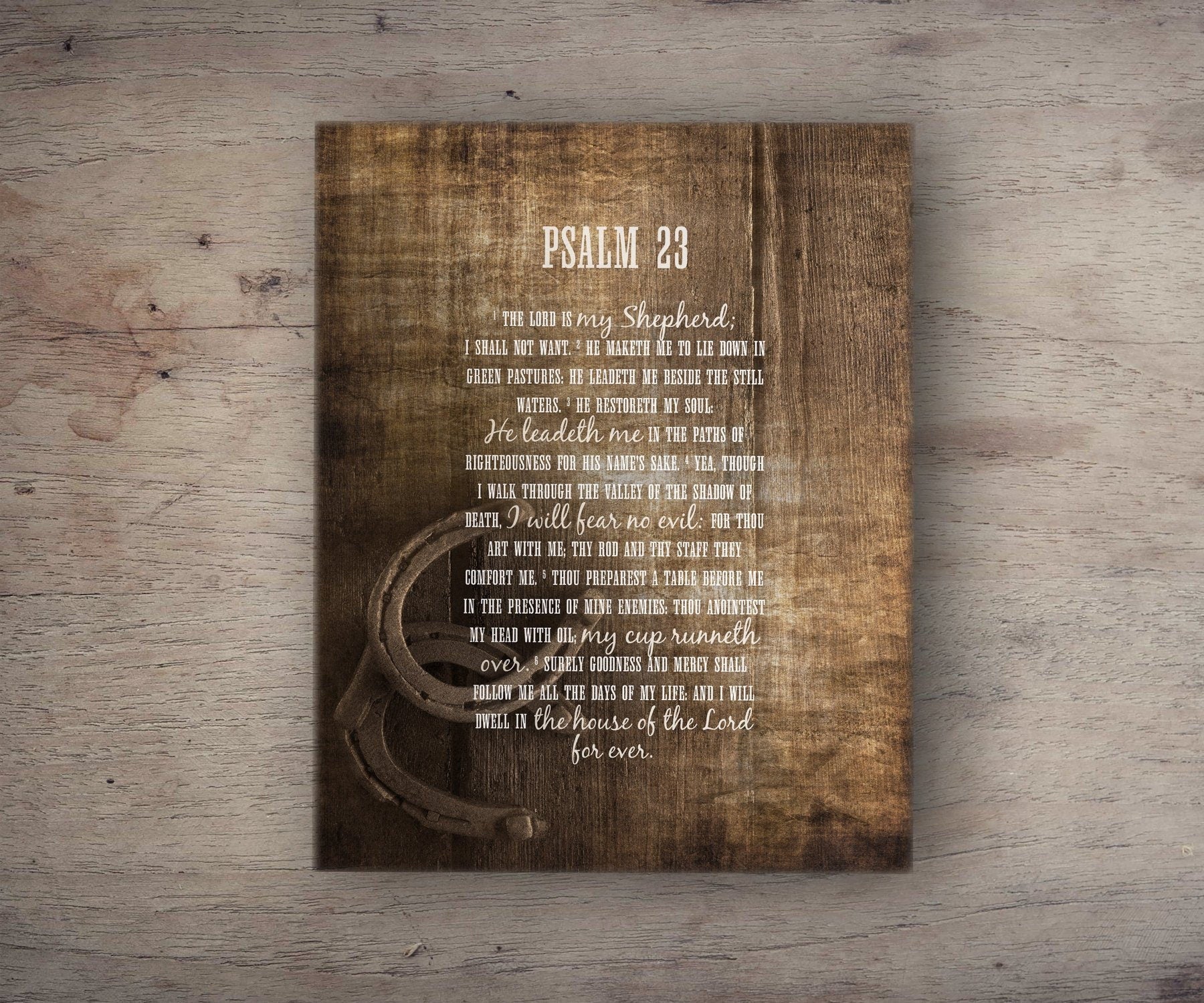 Psalm 23 FarmHouse Canvas - HoneycombProverbs - Giclée - Christian Wall Art