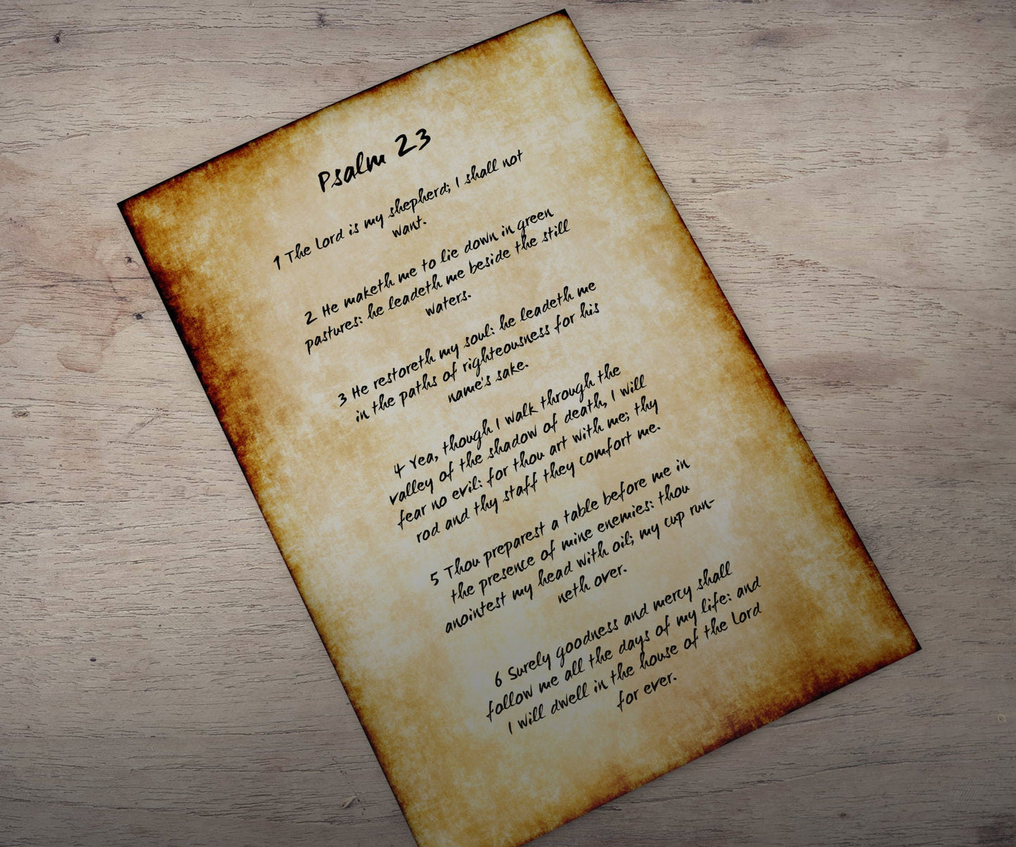 Framed Rustic Psalm 23 Art - HoneycombProverbs - Giclée - Christian Wall Art