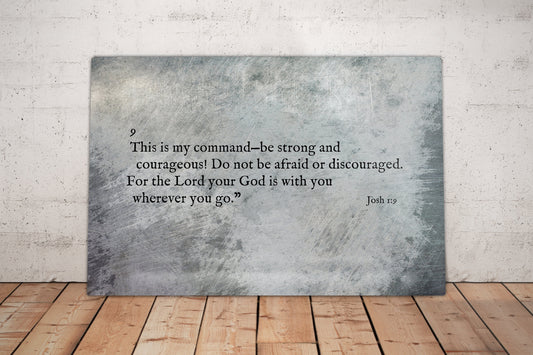 Joshua 1:9, Metal Christian Art - HoneycombProverbs - Wall Decor - Christian Wall Art