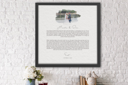 Personalized Wedding Vow Framed Photo Gift - HoneycombProverbs - Wall Hangings - Wedding Vow Wall Art