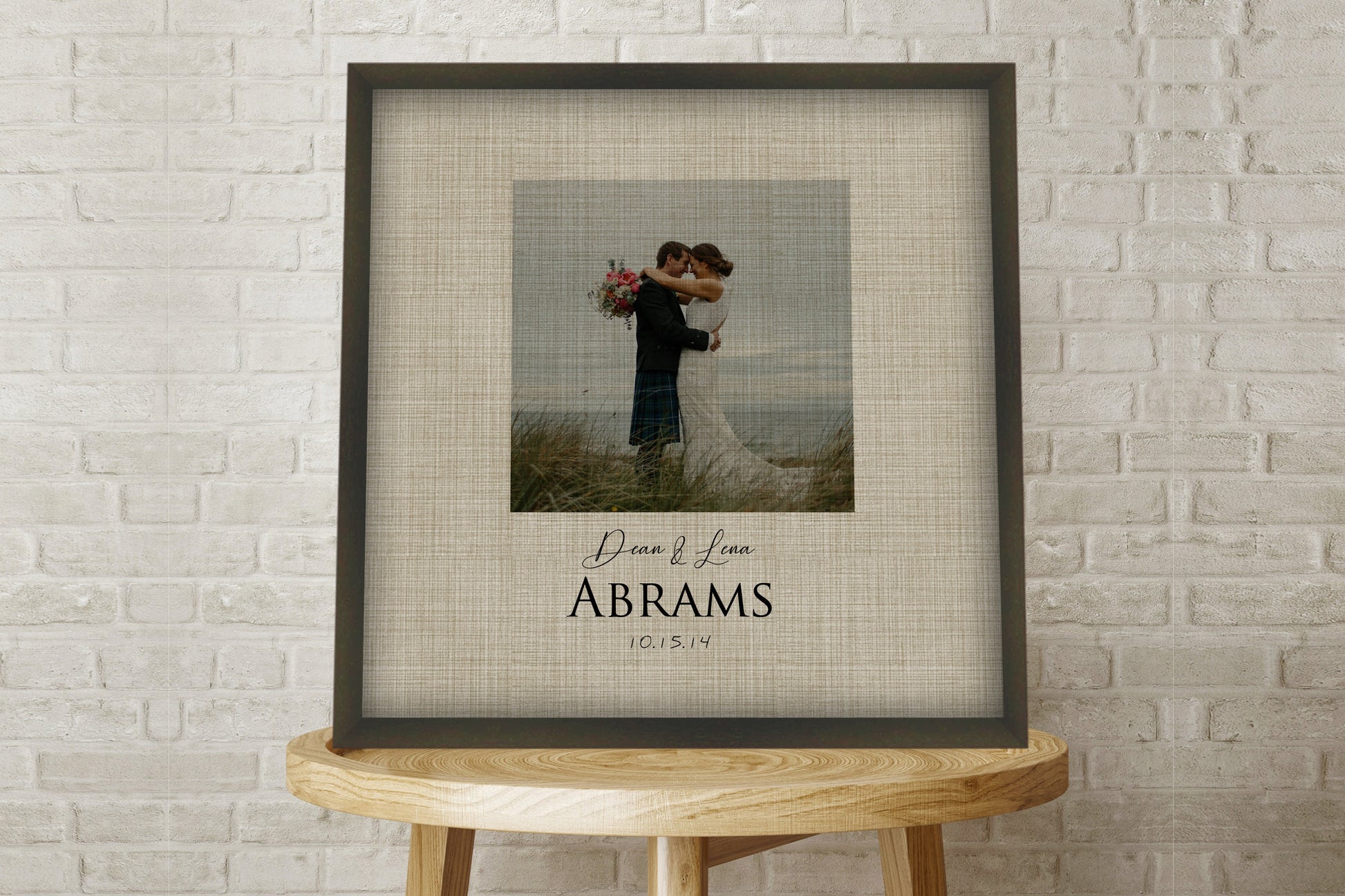 Personalized Portrait on Linen - HoneycombProverbs - Gifts For The Couple - Photo Plaques