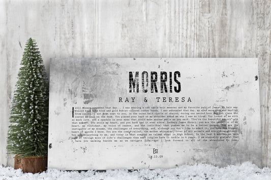 Personalized Distressed Tin Wedding Vow Sign - HoneycombProverbs - Signs - Wedding Vow Wall Art