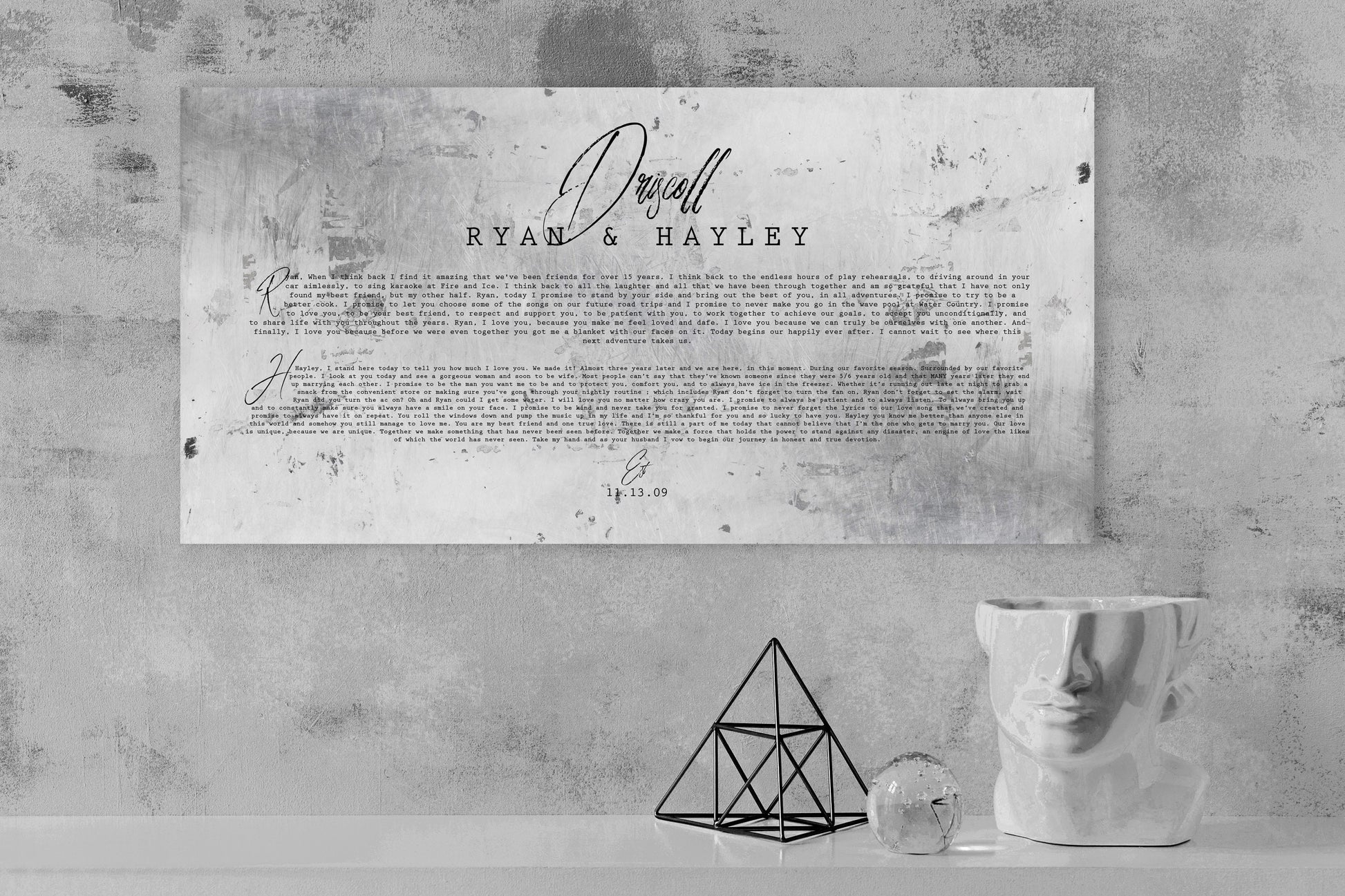 Personalized Distressed Tin Wedding Vow Sign - HoneycombProverbs - Signs - Wedding Vow Wall Art