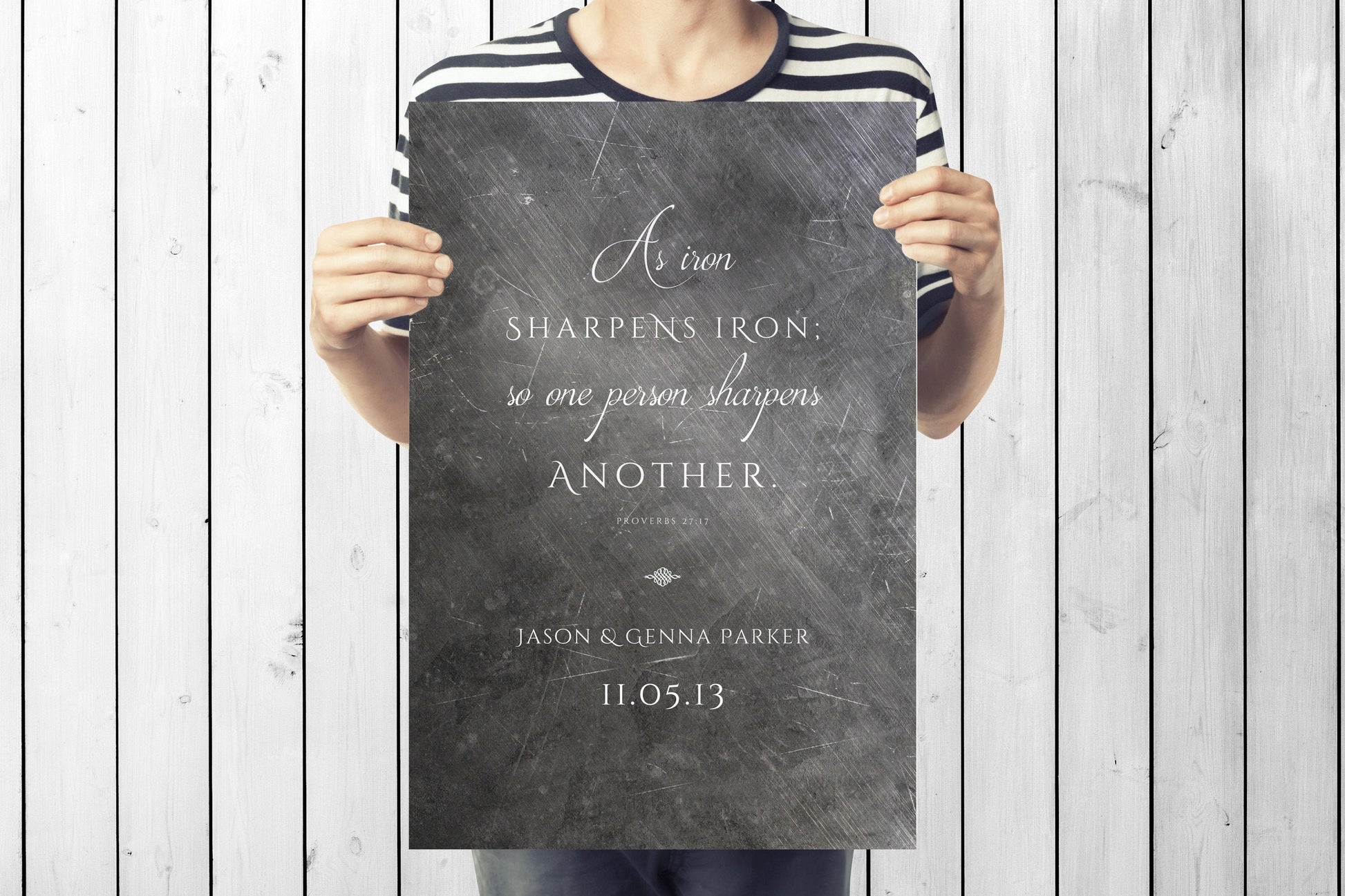 As Iron Sharpens Iron Personalized Gift - HoneycombProverbs - Gifts For The Couple - Christian Wall Art