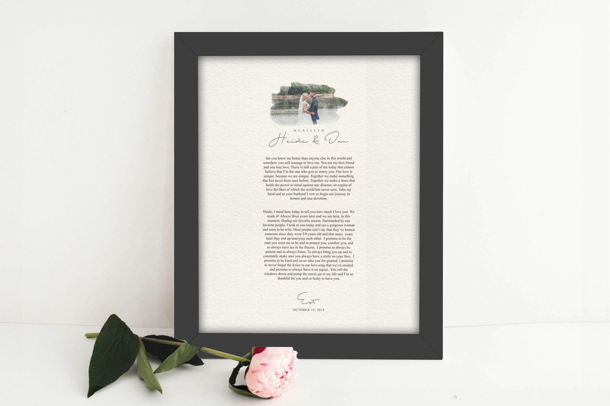Our Wedding Vows Paper Anniversary Photo Gift - HoneycombProverbs - Giclée - Wedding Vow Wall Art