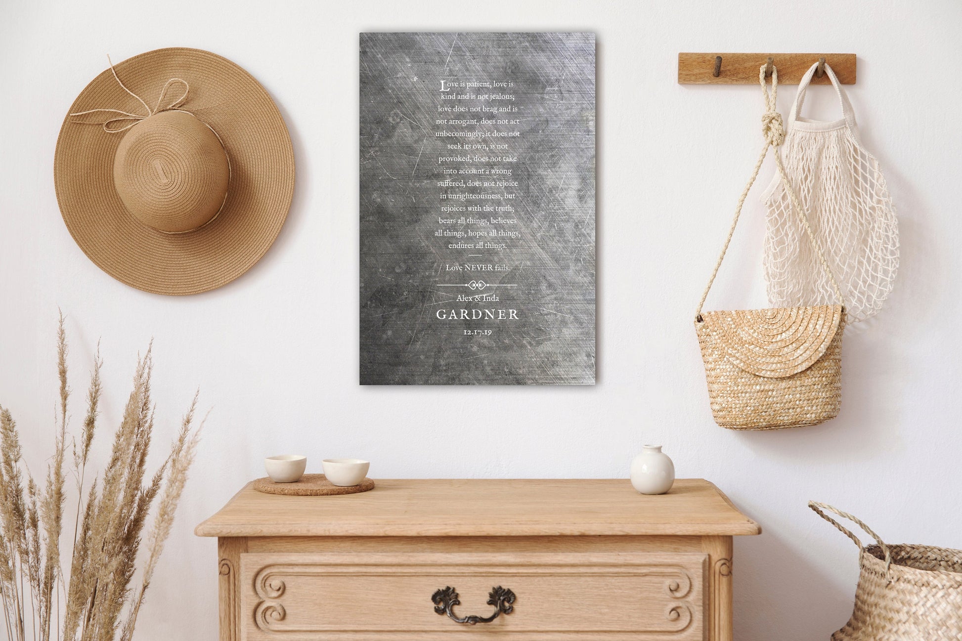 1 Cor 13 Monogrammed Couple's Gift - HoneycombProverbs - Signs - Christian Wall Art