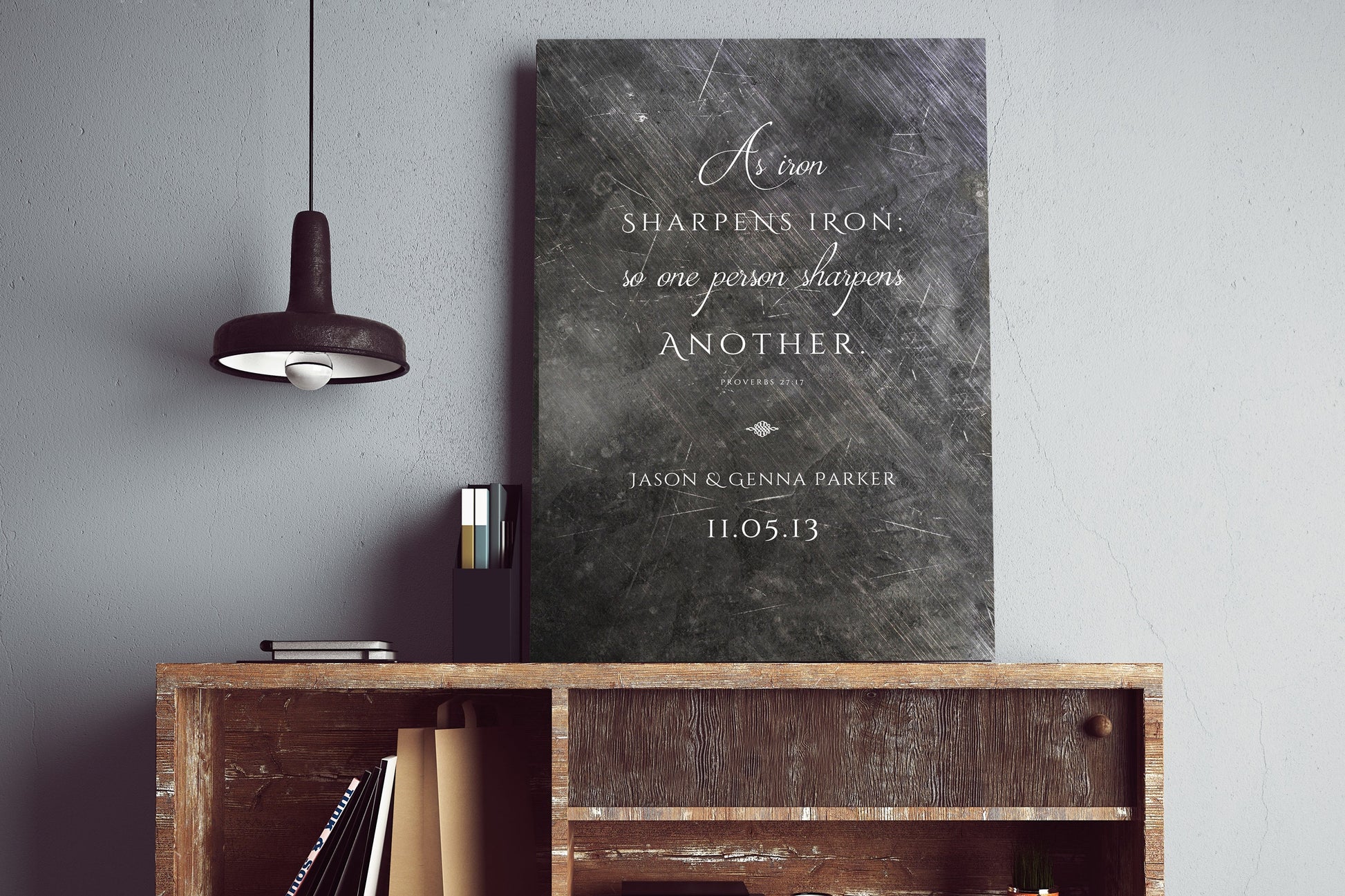 As Iron Sharpens Iron Personalized Gift - HoneycombProverbs - Gifts For The Couple - Christian Wall Art