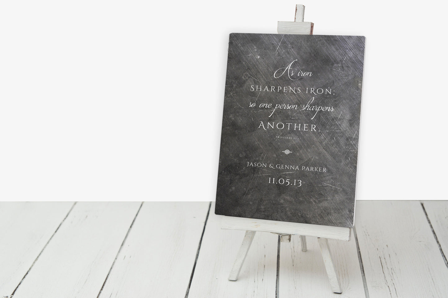 As Iron Sharpens Iron Personalized Gift - HoneycombProverbs - Gifts For The Couple - Christian Wall Art