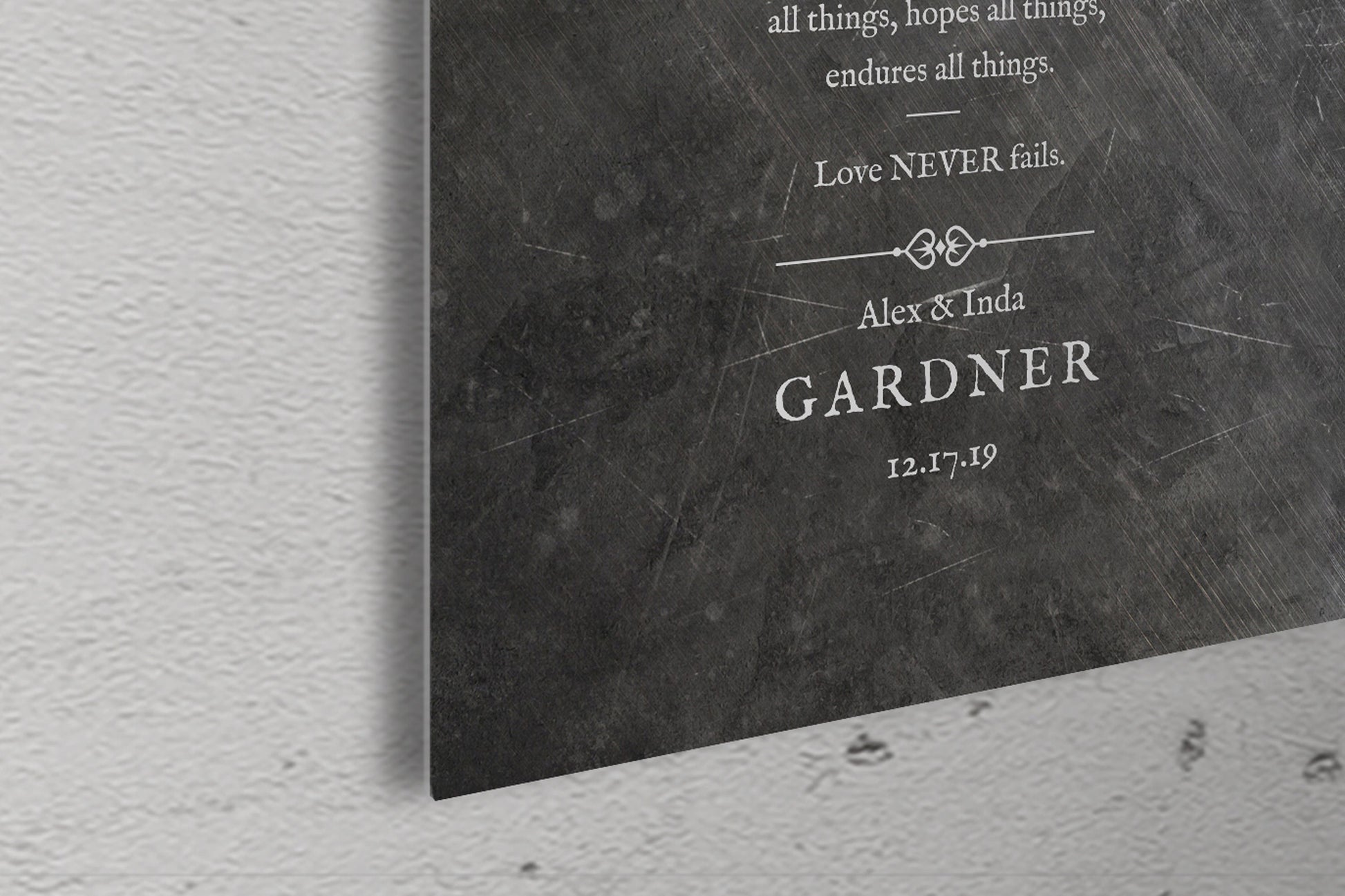 1 Cor 13 Monogrammed Couple's Gift - HoneycombProverbs - Signs - Christian Wall Art