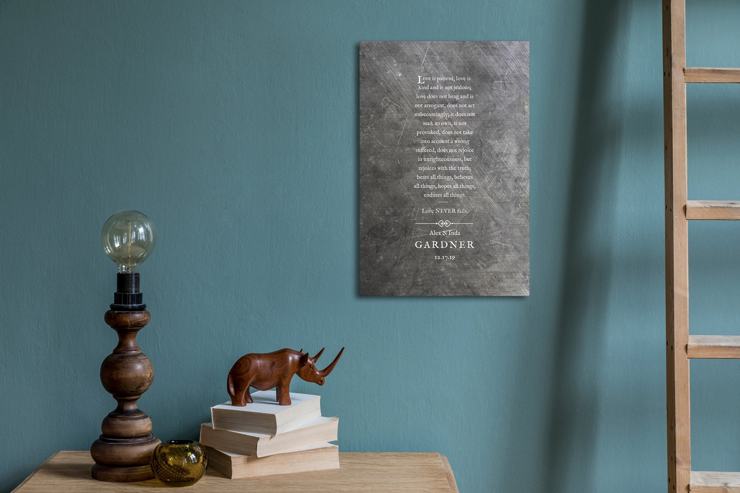 1 Cor 13 Monogrammed Couple's Gift - HoneycombProverbs - Signs - Christian Wall Art