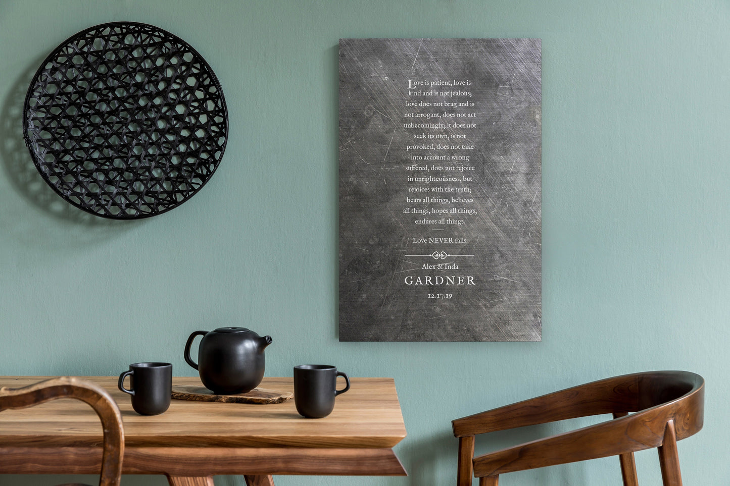 1 Cor 13 Monogrammed Couple's Gift - HoneycombProverbs - Signs - Christian Wall Art