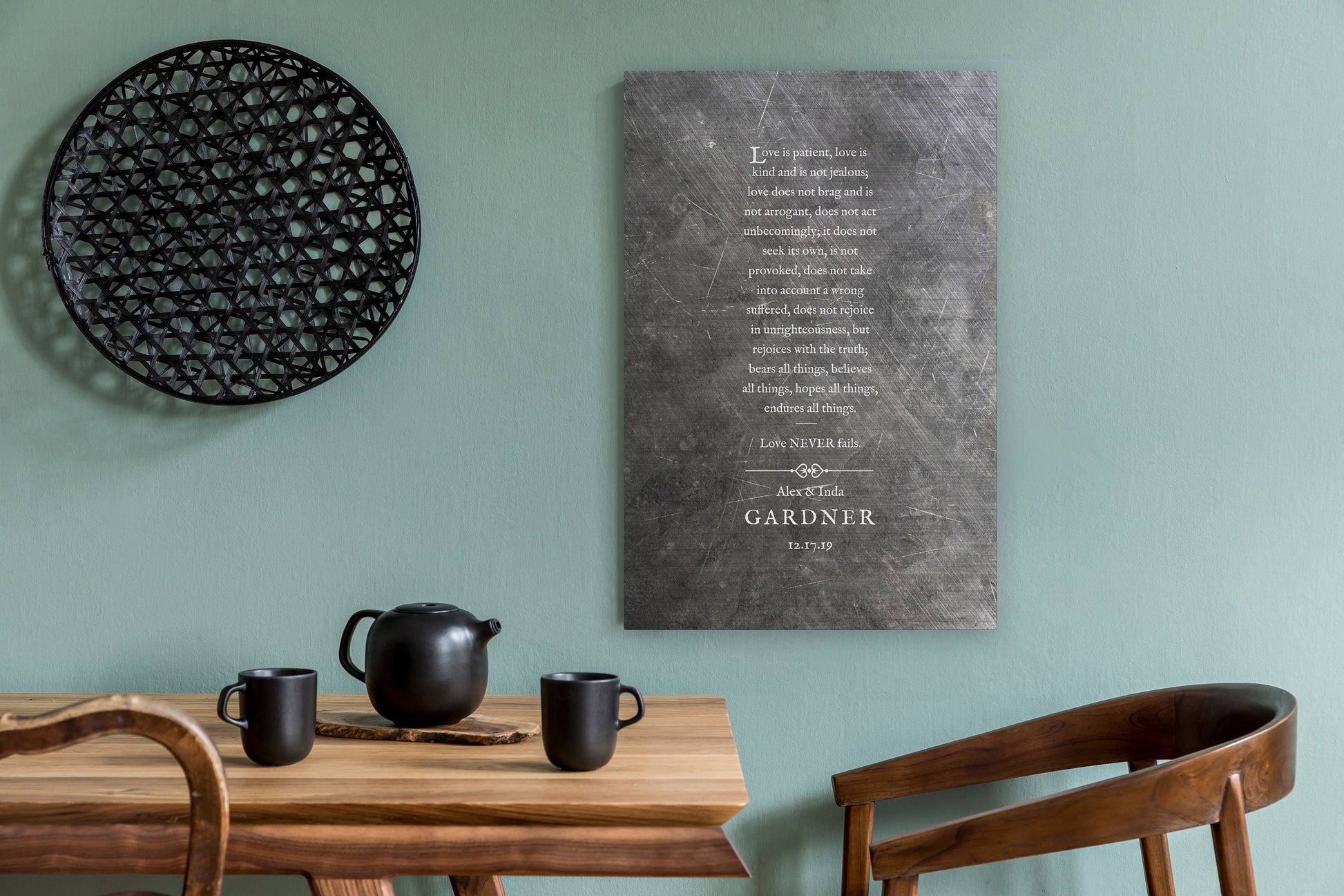 1 Cor 13 Monogrammed Couple's Gift - HoneycombProverbs - Signs - Christian Wall Art