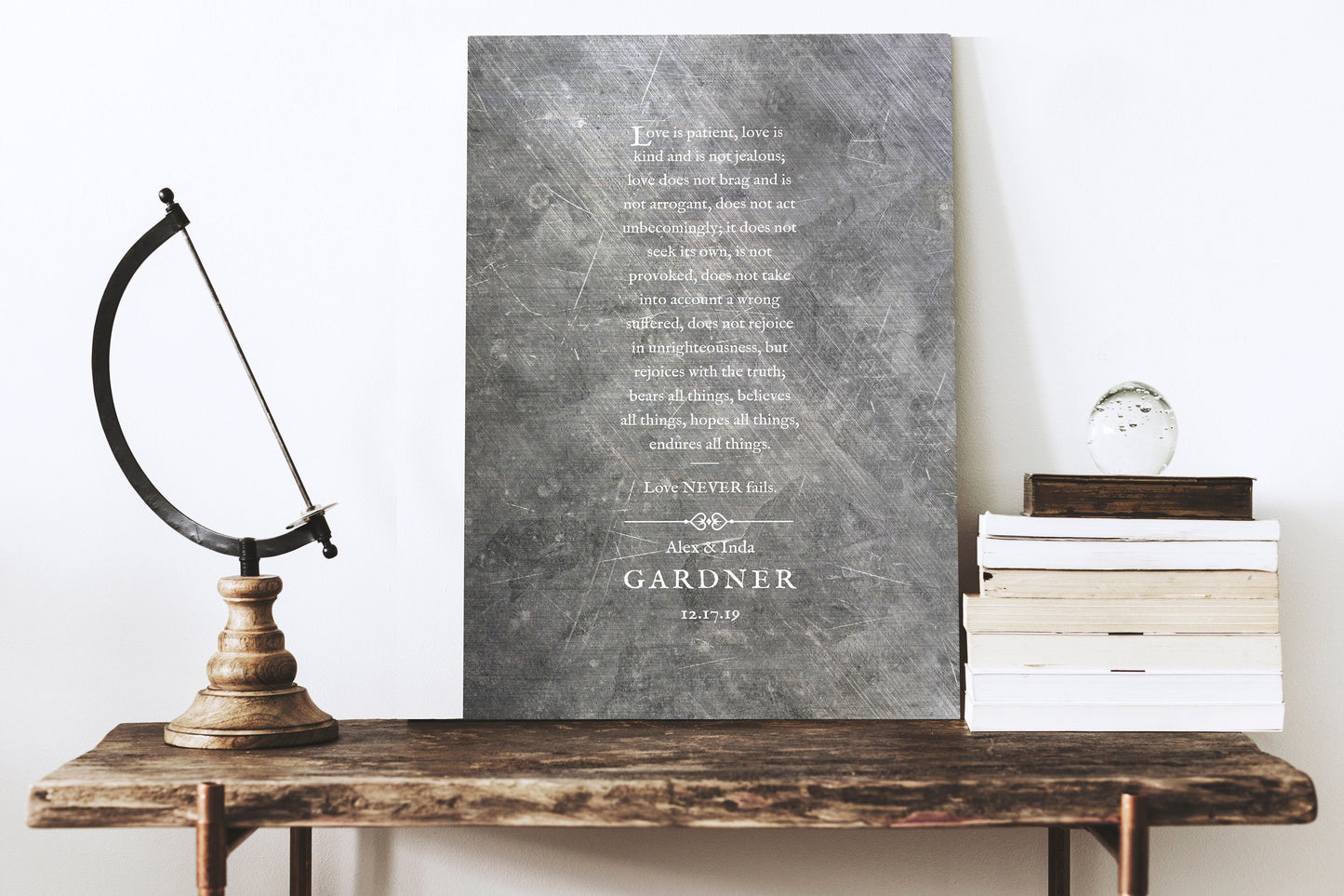 1 Cor 13 Monogrammed Couple's Gift - HoneycombProverbs - Signs - Christian Wall Art