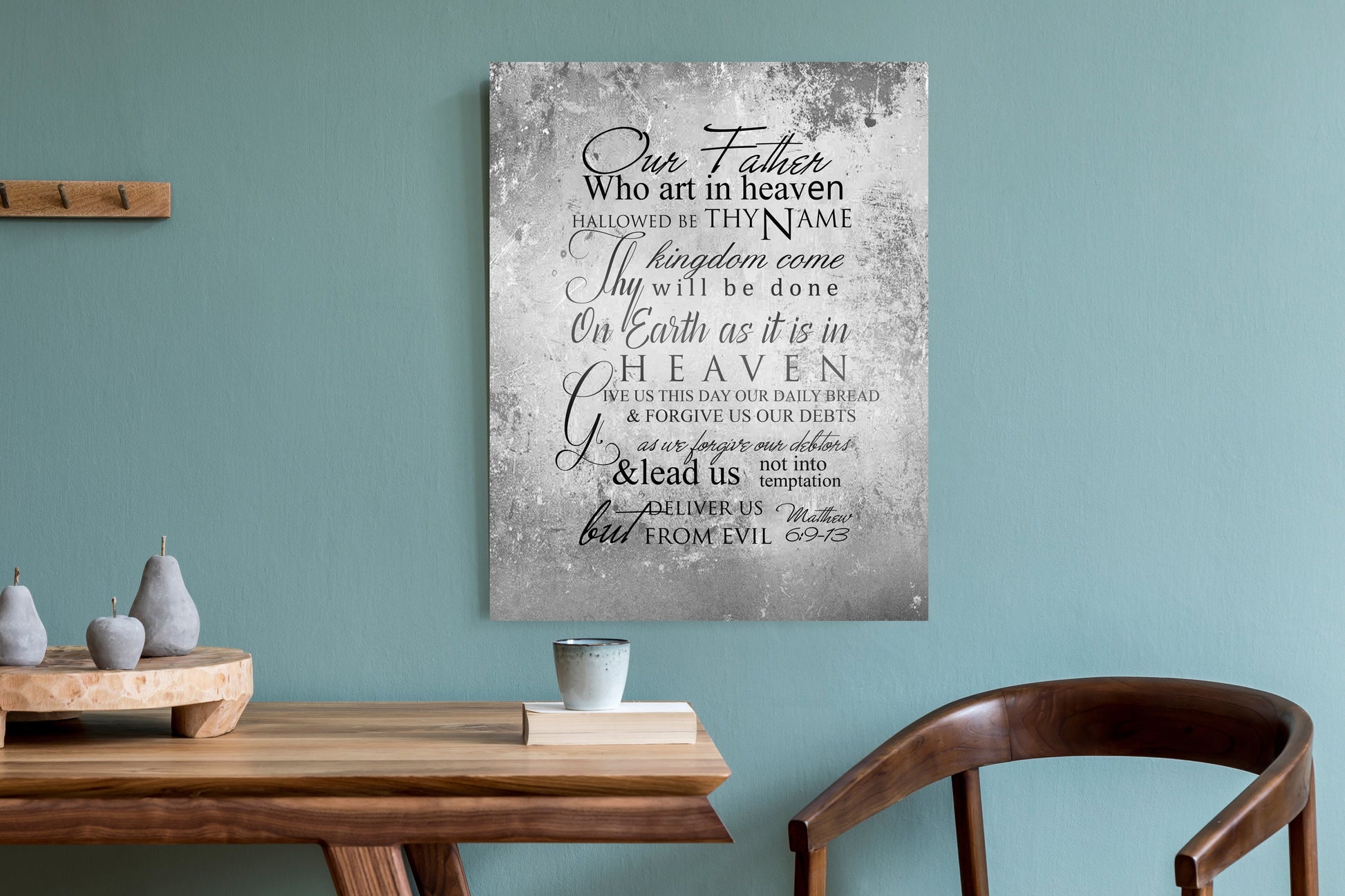 The Lords Prayer Distressed Scripture Sign - HoneycombProverbs - Signs - Christian Wall Art