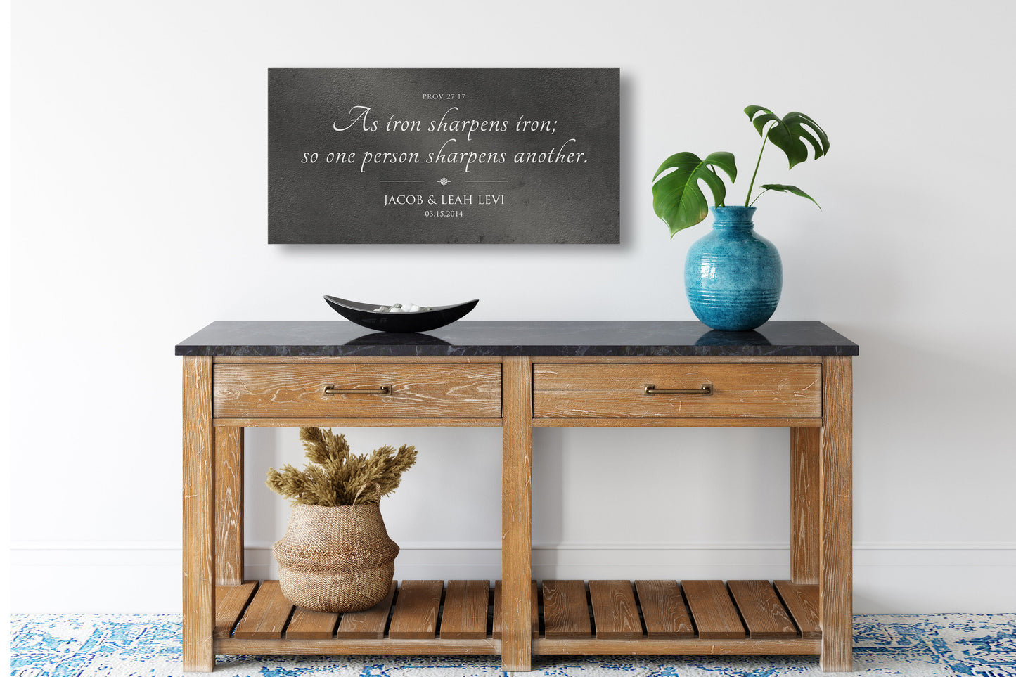 Iron Sharpens Iron Sign, Personalized Anniversary Gift - HoneycombProverbs - Signs - Iron Anniversary Gifts