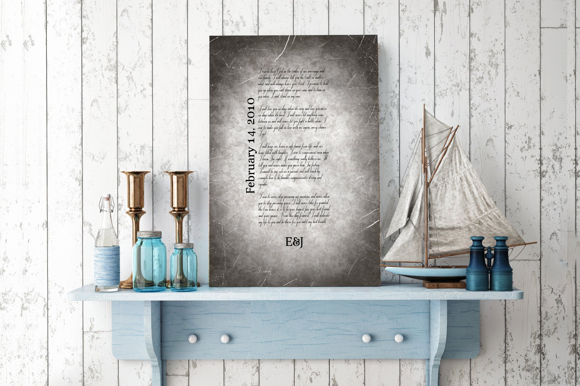 Grunge Metal Song Lyric Sign on Tin - HoneycombProverbs - Gifts For The Couple - Vintage Lyrics Wall Art