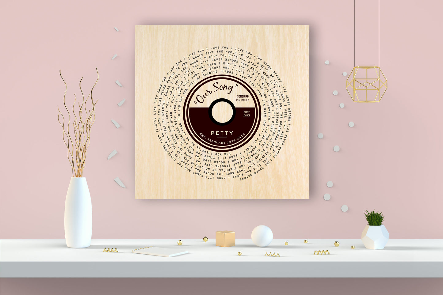 Song Lyric Record on Wood - HoneycombProverbs - Signs - Record Album Lyrics Art