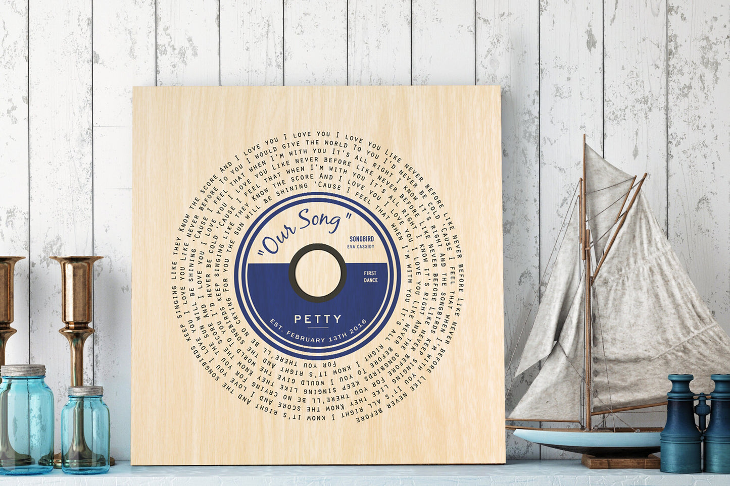 Song Lyric Record on Wood - HoneycombProverbs - Signs - Record Album Lyrics Art