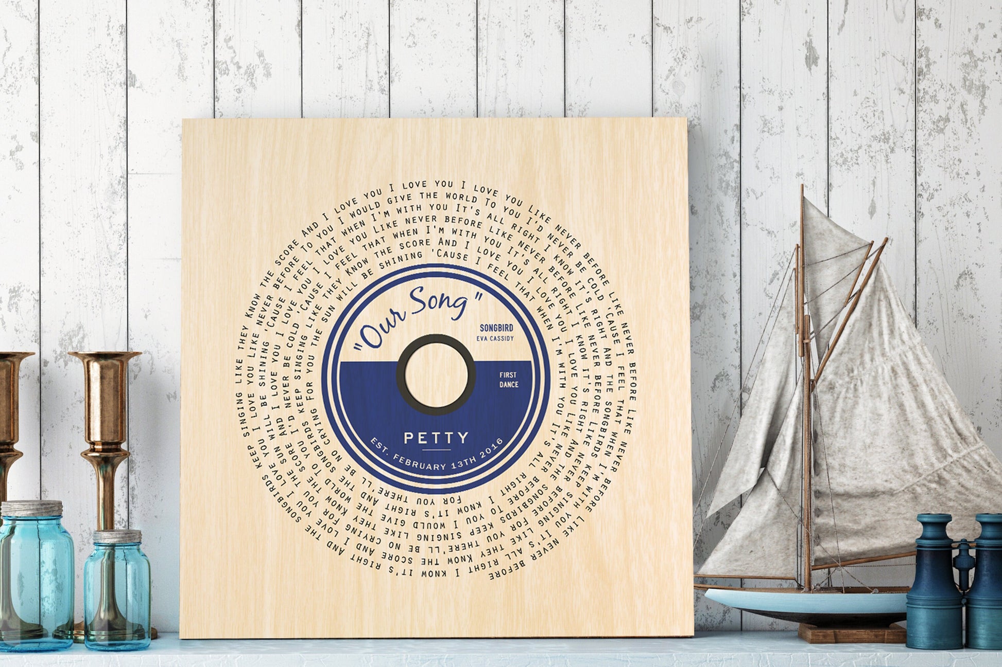 Song Lyric Record on Wood - HoneycombProverbs - Signs - Record Album Lyrics Art