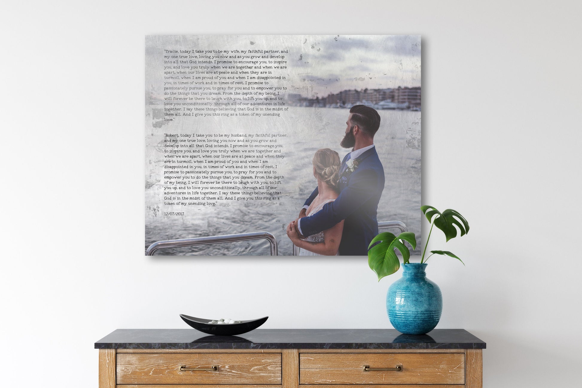 Rustic Tin Photo Gift with Words - HoneycombProverbs - Gifts For The Couple - Photo Plaques