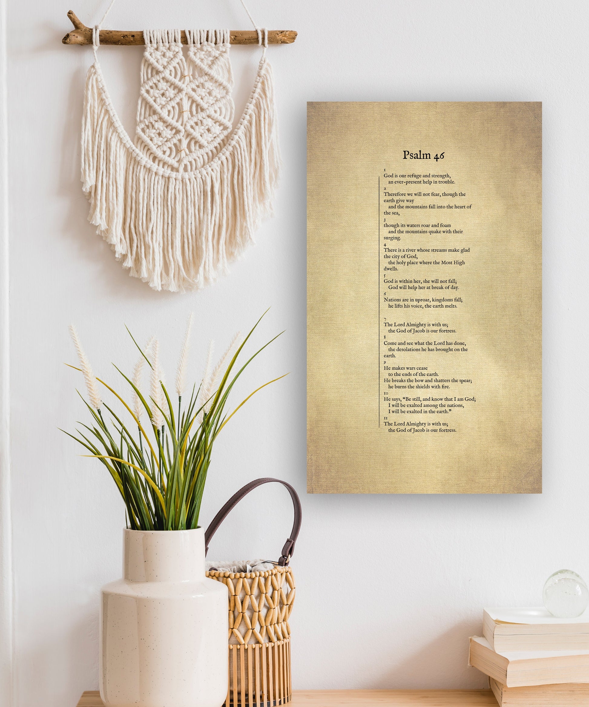 Psalm 46 on Canvas, Christian Wall Art, Inspirational Decor, Scripture Decor, Encouragement Gift, Gift for Mom, Sympathy Gift, Uplifting - HoneycombProverbs - Digital Prints - Christian Wall Art