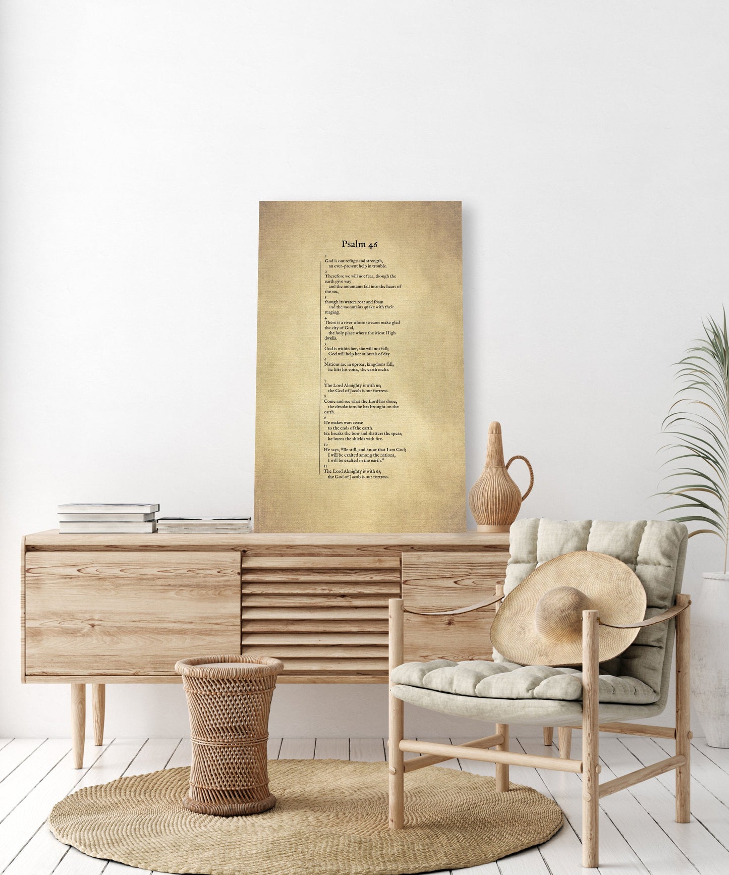 Psalm 46 on Canvas, Christian Wall Art, Inspirational Decor, Scripture Decor, Encouragement Gift, Gift for Mom, Sympathy Gift, Uplifting - HoneycombProverbs - Digital Prints - Christian Wall Art