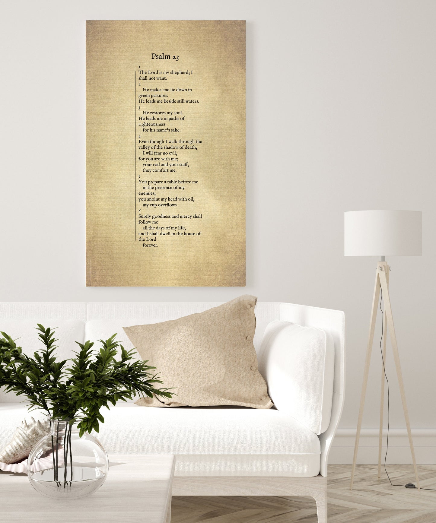Psalm 23 Antiqued Canvas Wall Art - HoneycombProverbs - Digital Prints - Christian Wall Art