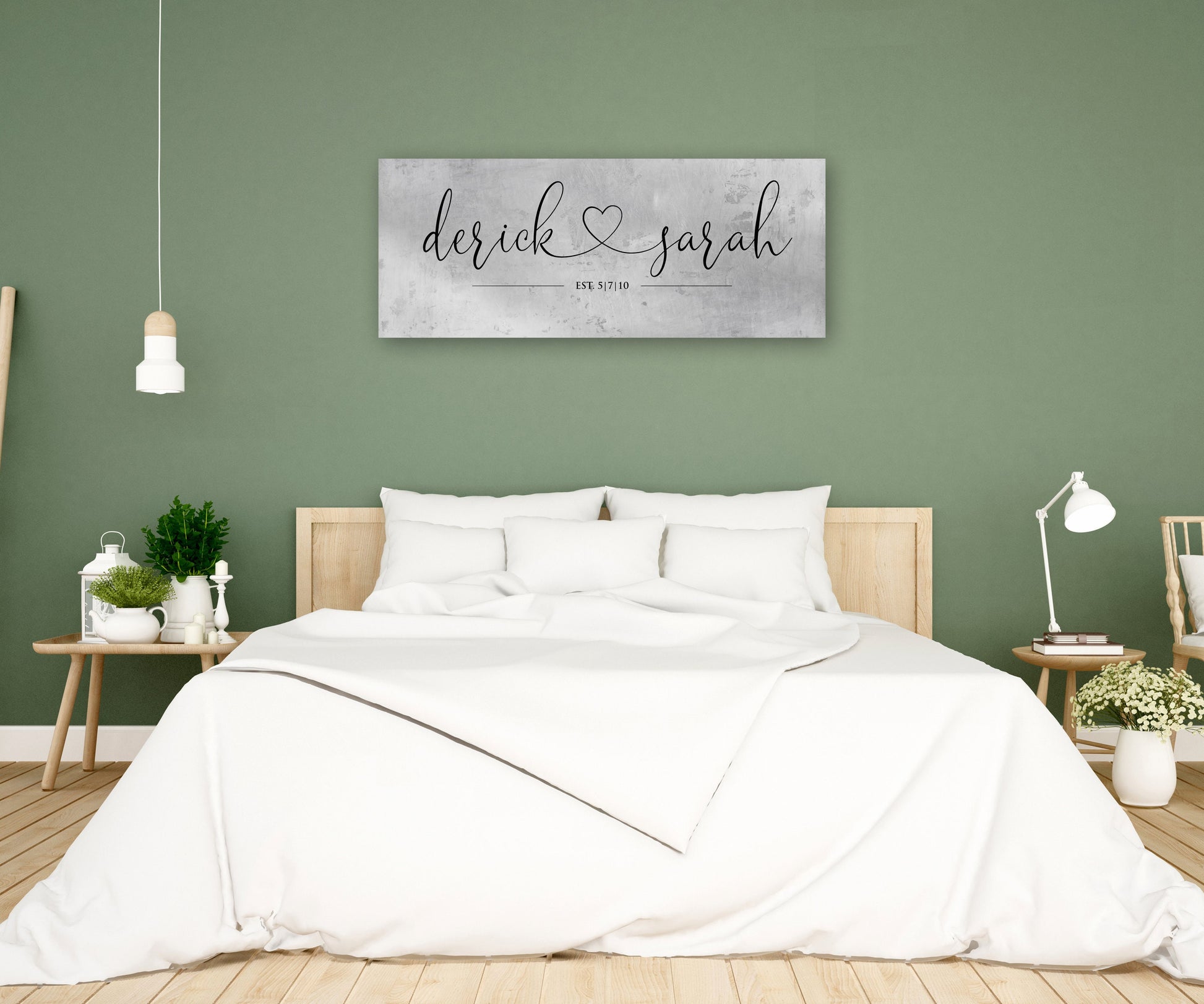 Rustic Heart Name Sign on Tin - HoneycombProverbs - Signs - Tin Anniversary Gifts