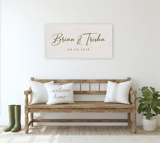 Cotton Name Sign for Family - HoneycombProverbs - Giclée - Name Signs Wall Art