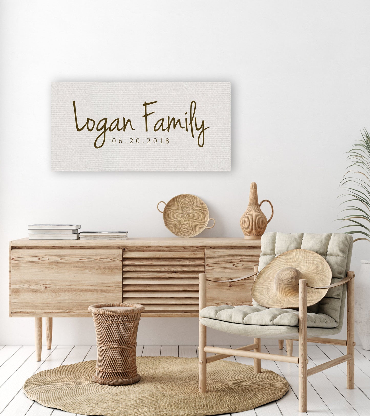 Cotton Name Sign for Family - HoneycombProverbs - Giclée - Name Signs Wall Art