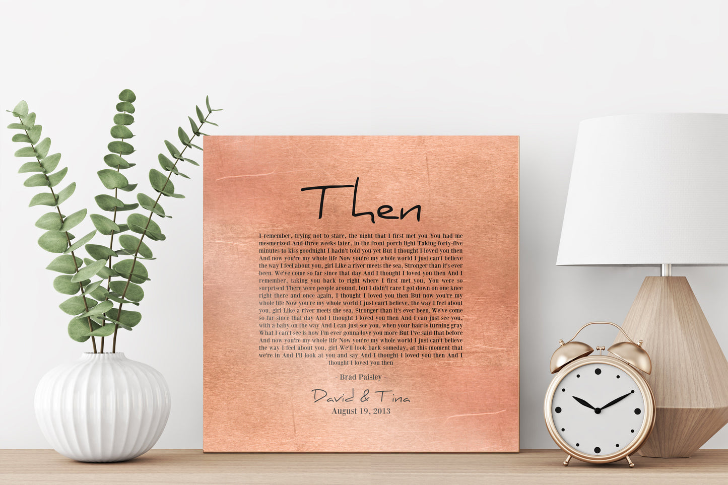 Personalized Copper Song Lyric Sign - HoneycombProverbs - Wall Decor - Copper Anniversary Gifts