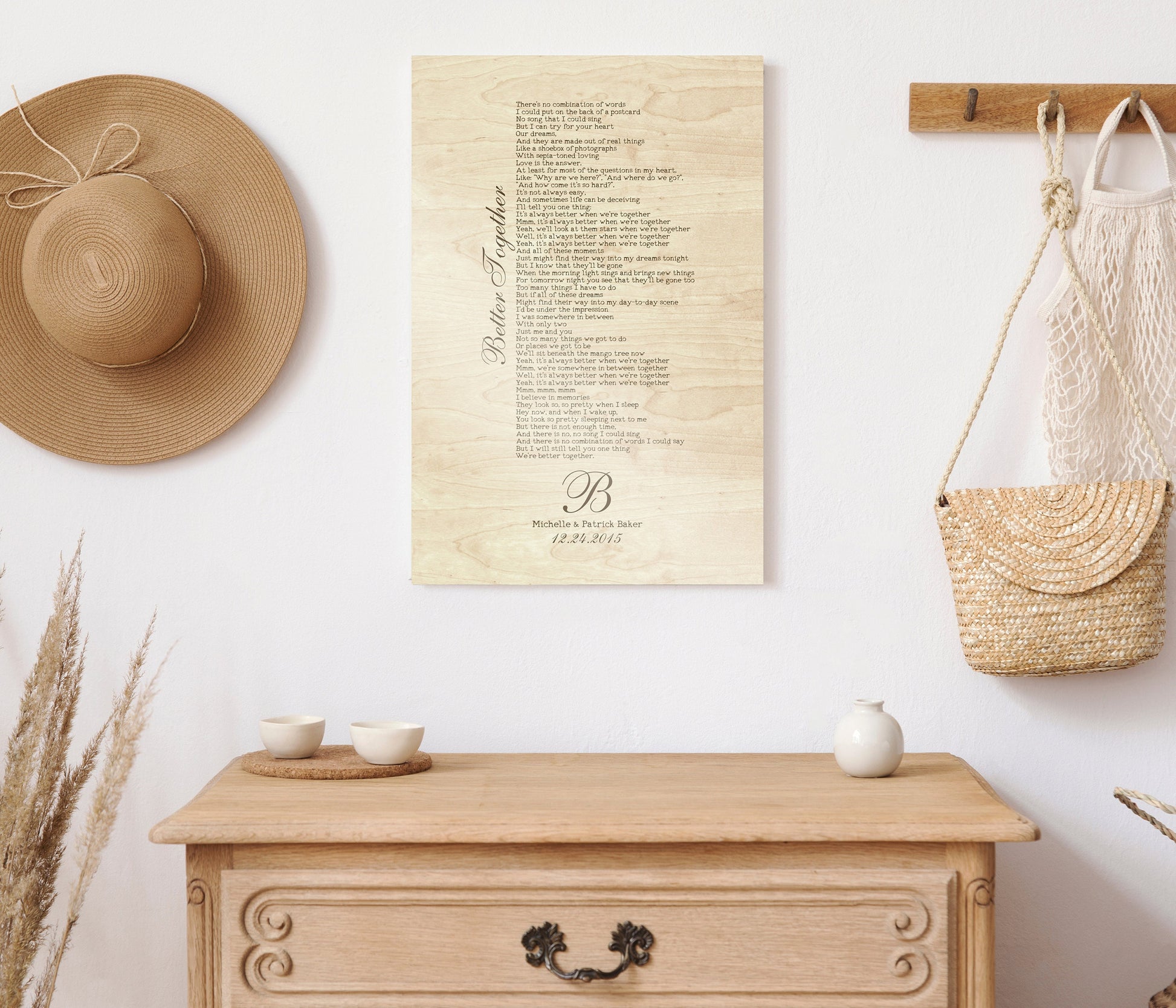 Wood 1st Dance Song Lyric Sign - HoneycombProverbs - Signs - 5 year anniversary gifts