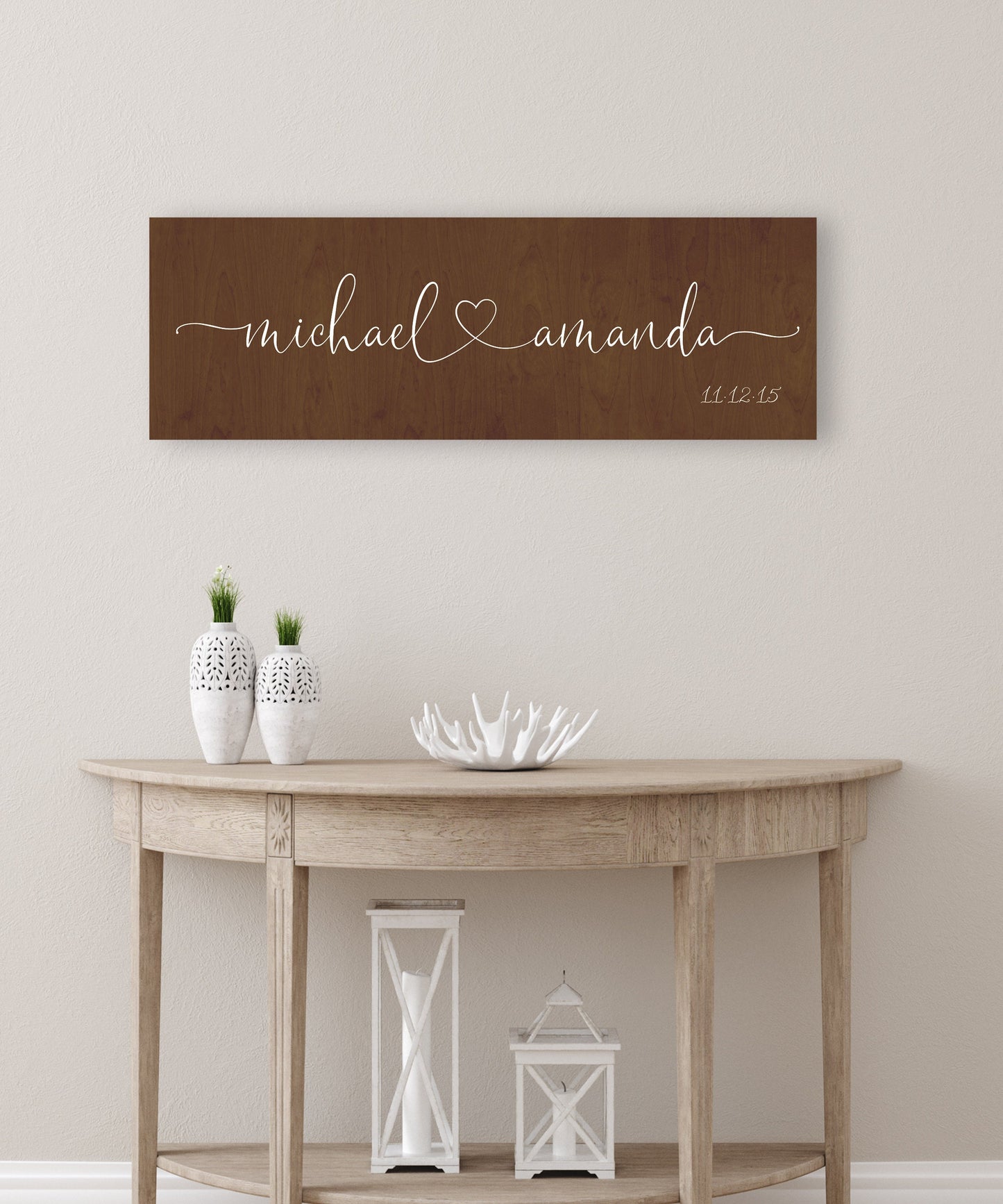 His and Her Wood Est Sign - HoneycombProverbs - Gifts For The Couple - Name Signs Wall Art
