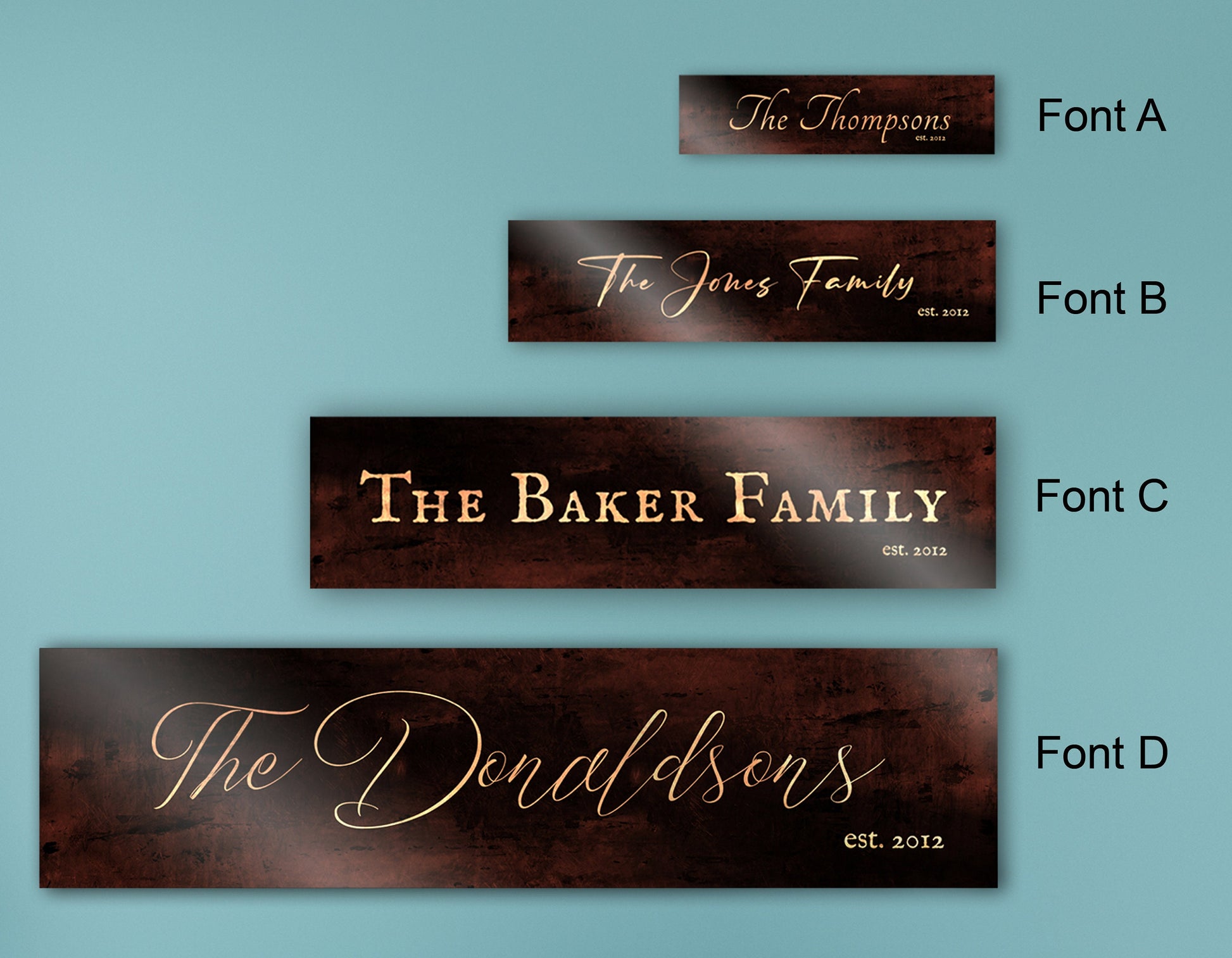 Family Name Sign, Bronze Anniversary - HoneycombProverbs - Gifts For The Couple - Name Signs Wall Art