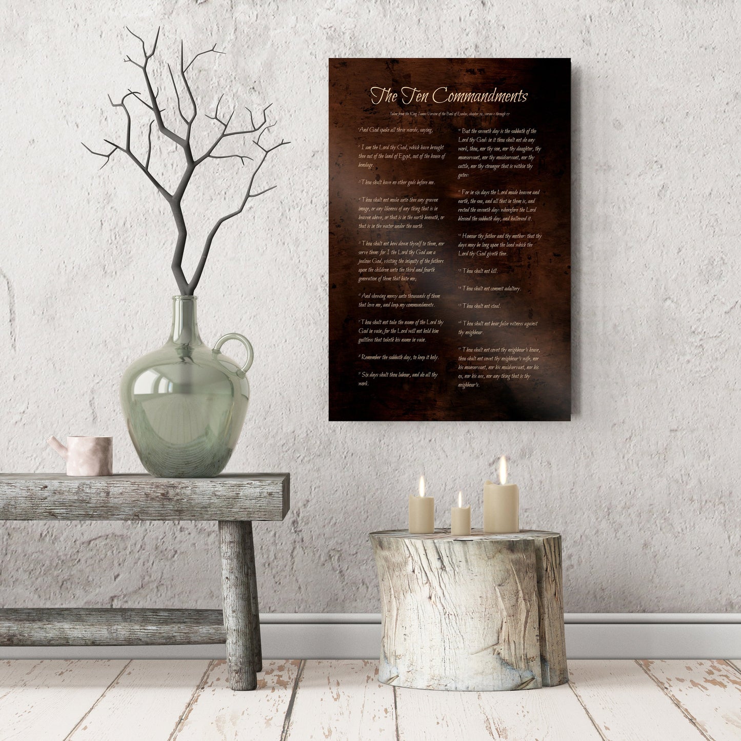 The Ten Commandments, Bronze - HoneycombProverbs - Religious Home & Decor - Christian Wall Art