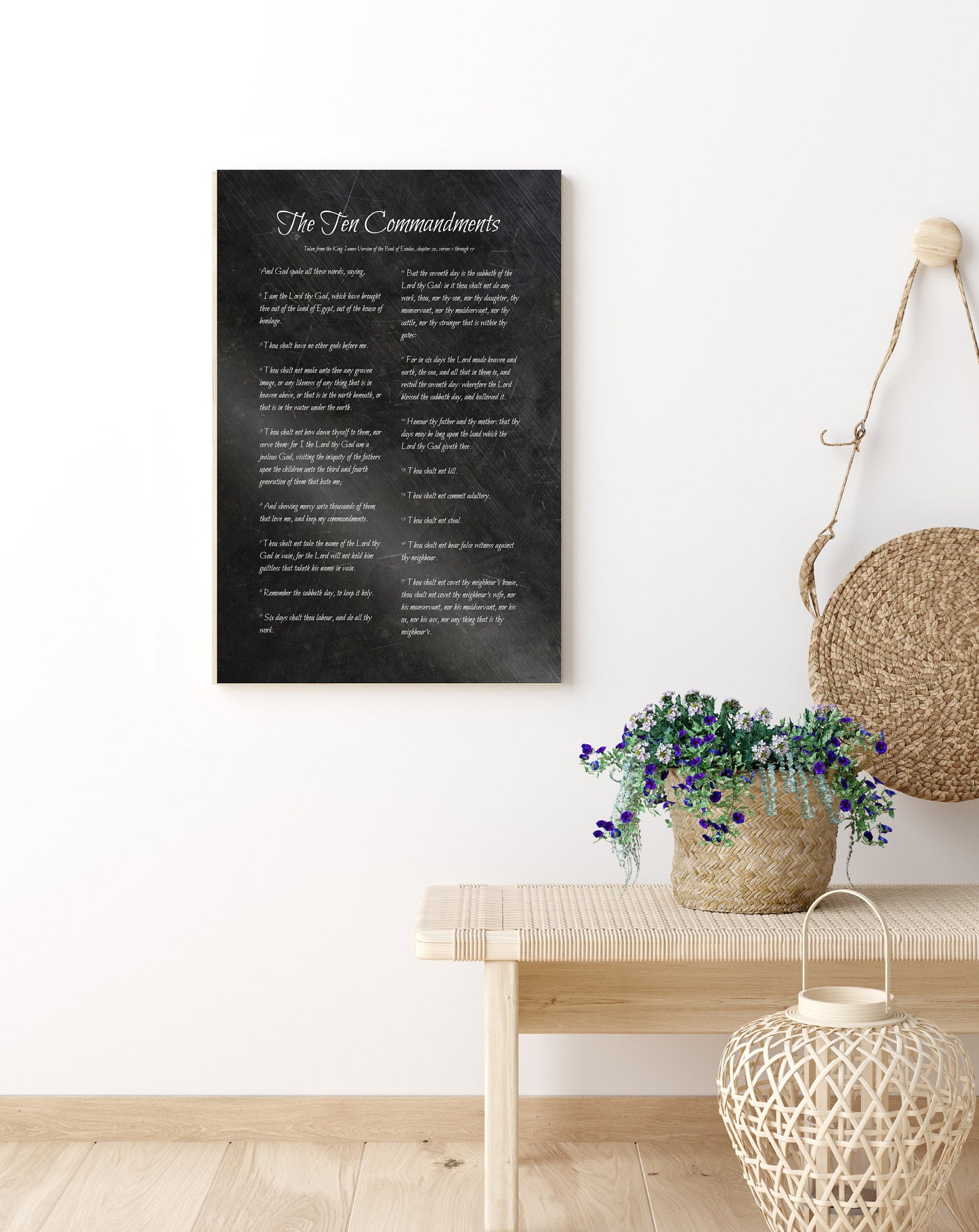 Christian Anniversary Gift, The Ten Commandments - HoneycombProverbs - Religious Home & Decor - Christian Wall Art
