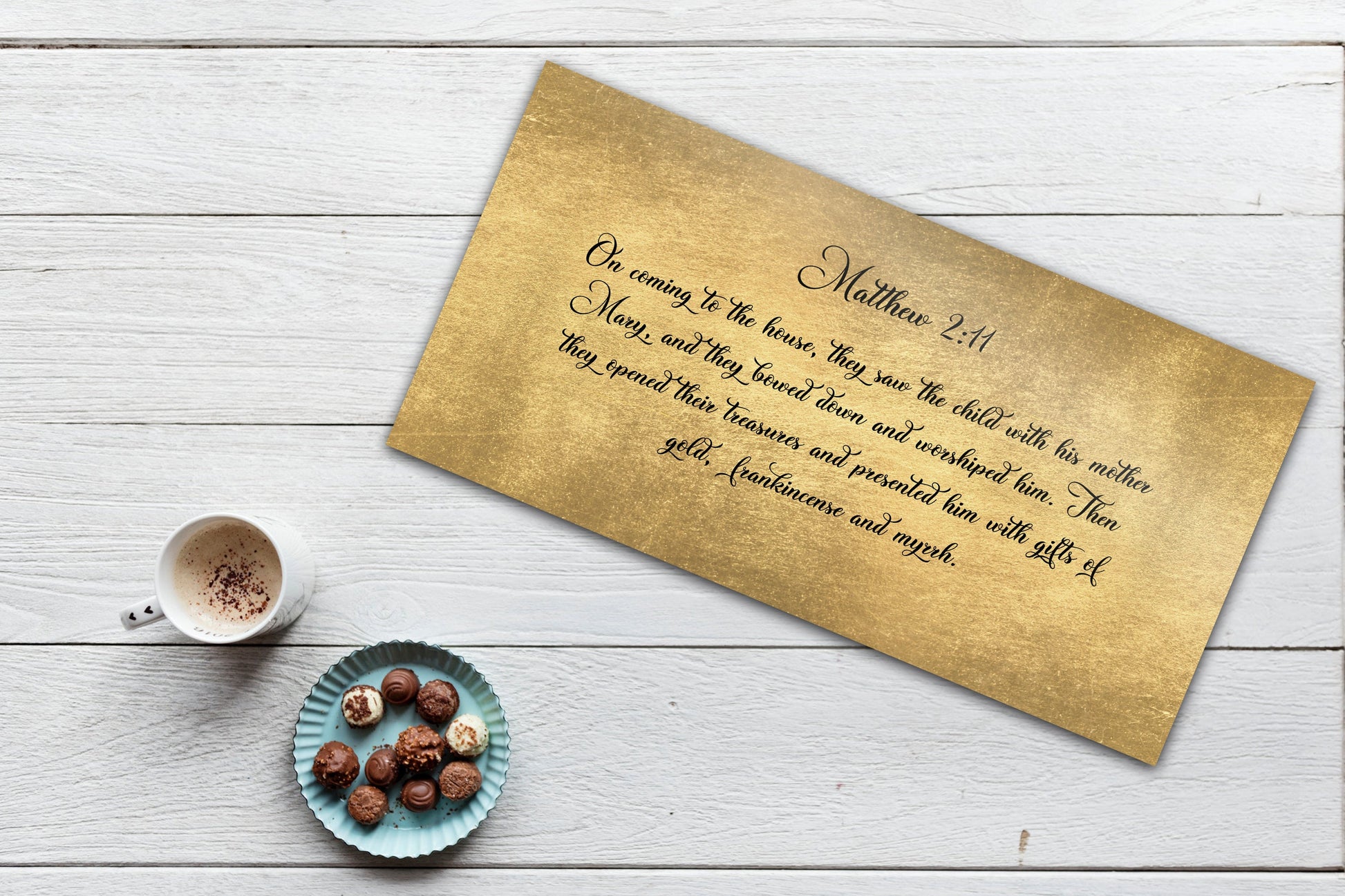 Matthew 2:11 Rustic Christmas Scripture Sign - HoneycombProverbs - Signs - 