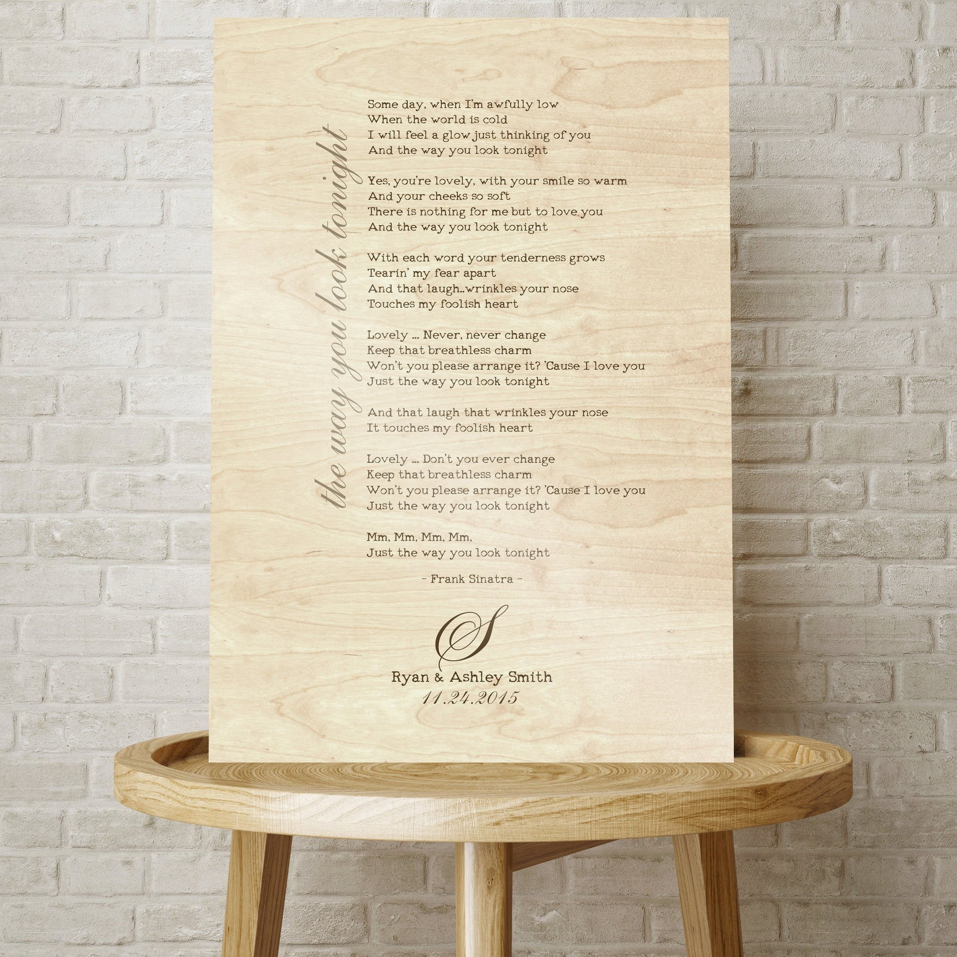 Wood 1st Dance Song Lyric Sign - HoneycombProverbs - Signs - 5 year anniversary gifts